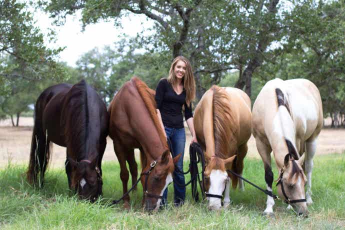 Adele Shaw with horses