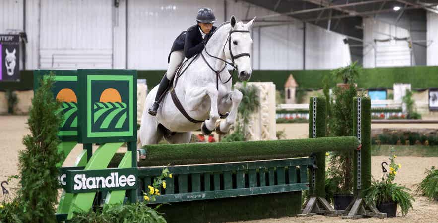 English rider jumping.