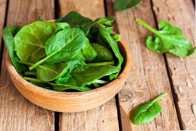 Spinach in a bowl