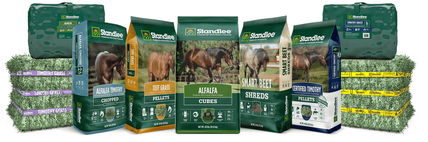 Standlee products array demonstrating supplementation of forage.