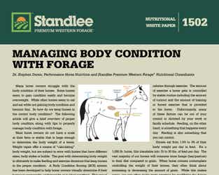 Preview of Managing Body Condition & Body Weight in Horses nutritional paper
