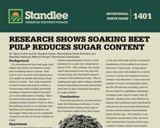 Preview of Research Shows Soaking Beet Pulp Reduces Sugar Content