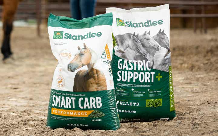 Bags of Standlee Smart Carb Performance and Gastric Support+
