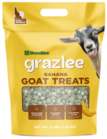 Grazlee Banana Goat Treats bag.