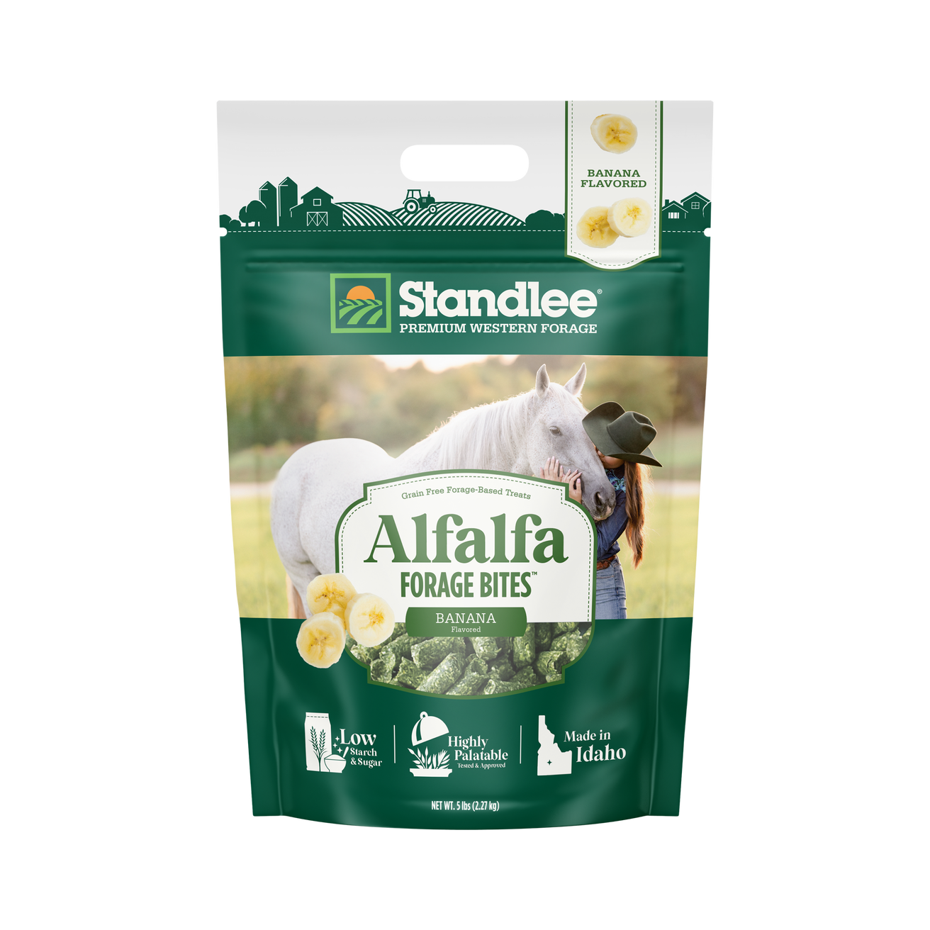 Alfalfa Forage Bites - Banana Flavored Horse Treats thumbnail #1