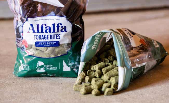 Bags of Alfalfa Forage bites