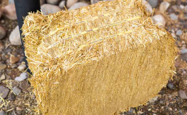 Bale of weed-free straw bedding