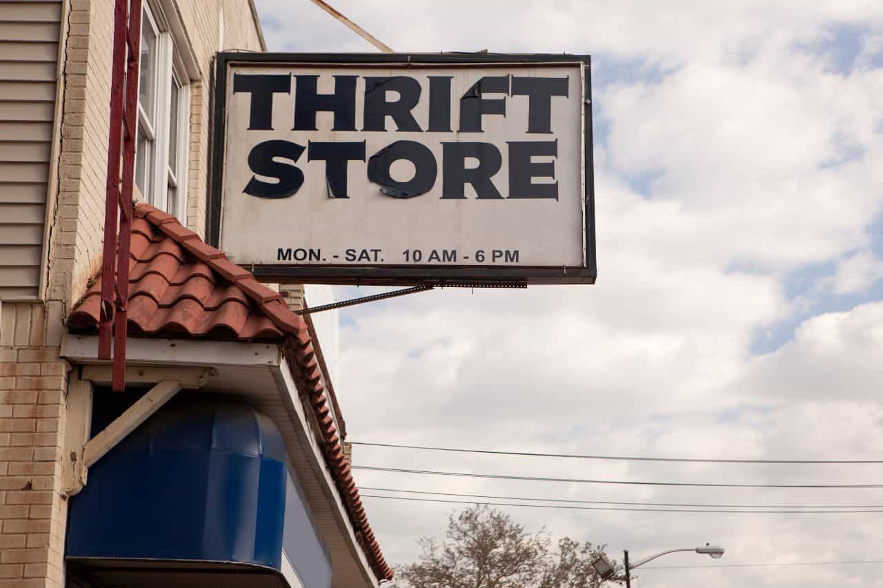 Sign for thrift store